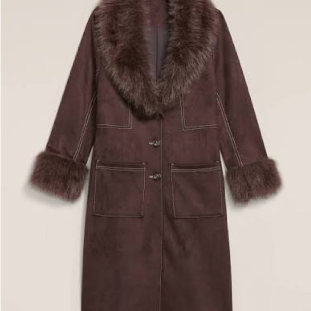 Old Navy x Anna Sui Vegan Suede Coat - Picture 2 of 4